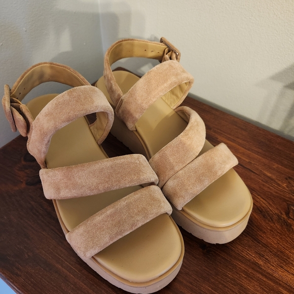 New Vince Skylar Womens Leather Slingback Wedge Sandals Size 7, E.U. 37 - Picture 5 of 16